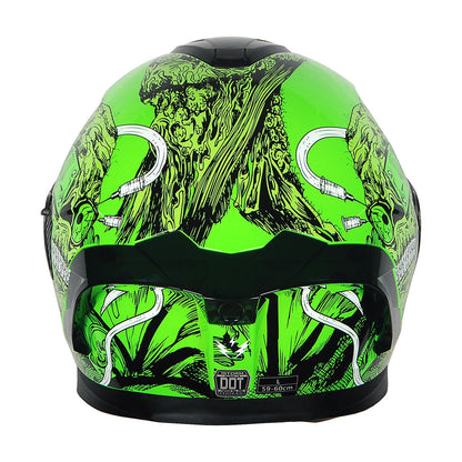 Motorcycle Helmet Full-Face Dual-Visor Shell with Clear Outer Shield, Smoked Inner Visor, Nine Colors and S-XL Sizes