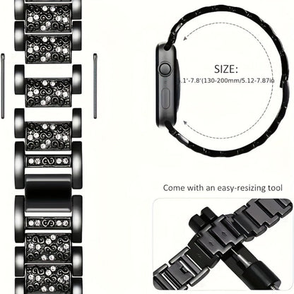 Diamond Apple Watch Case & Strap Set for an Everyday Personal Care Routine, with the Listed Configuration