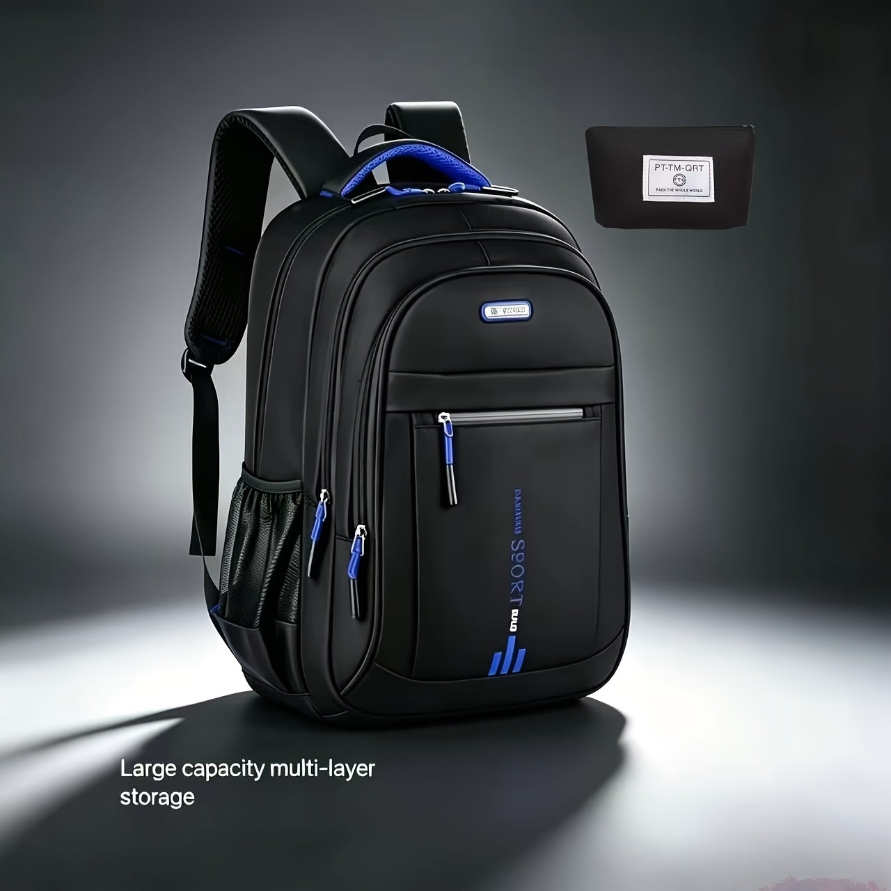 Business Travel Backpack for Men – Large Capacity Durable Nylon, Multi-Compartment, Adjustable Shoulder Straps