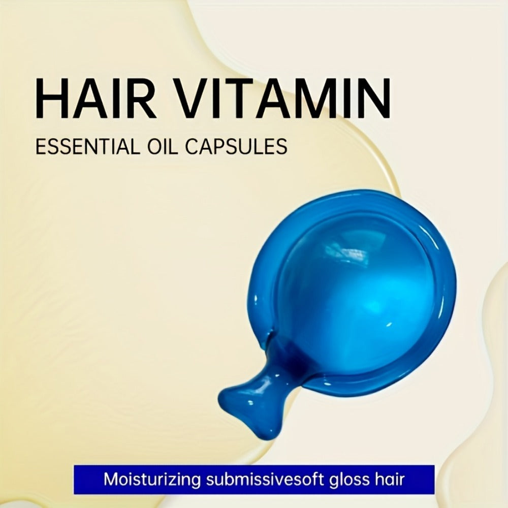 Hair Oil Capsules 40pcs – Keratin Hair Vitamin Essence with Moroccan Argan Oil, Avocado Oil & Jojoba Oil | No-Rinse Deep Nourishing