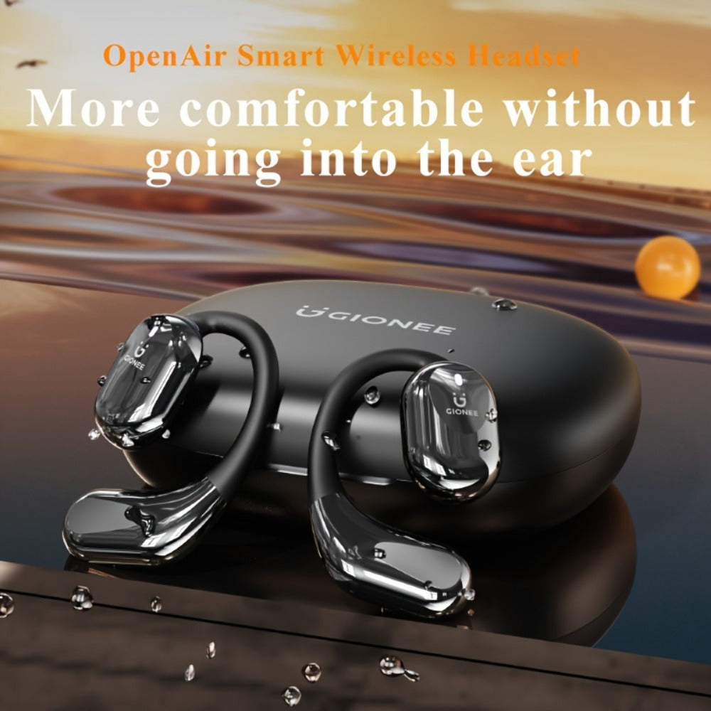 Gionee 90° Suspension Sport Earhook Wireless Earphones, Digital Display Charging Case Noise Cancelling HD Sound