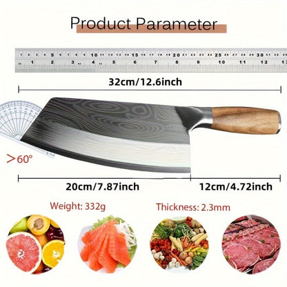 Damascus Chef Knife Set, Sharp Stainless Steel Kitchen Knife with Damascus Pattern Blade for Chopping Vegetables