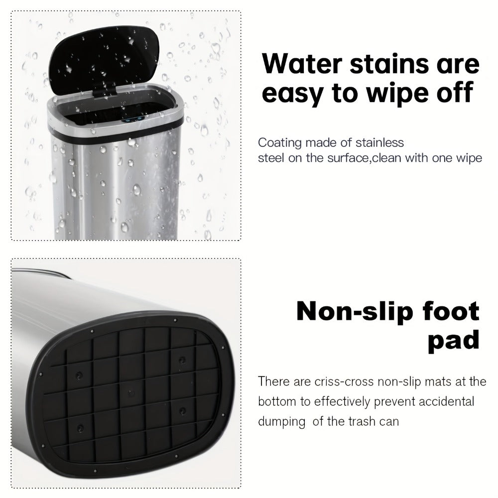 Motion Sensor Trash Can with 13-Gallon Label and Plastic or Steel Finish Options in Six Colors