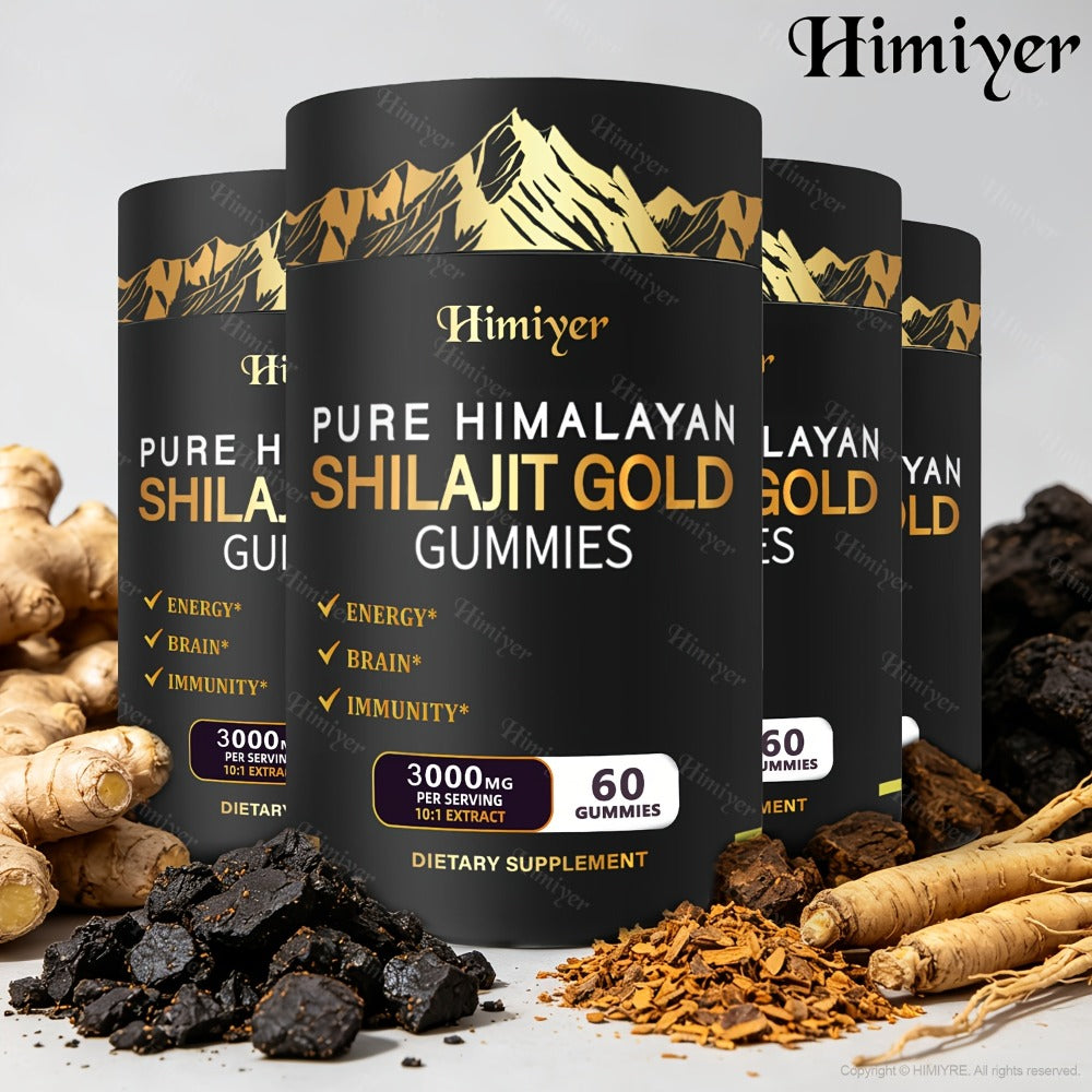 Shilajit Supplement 3000mg with Ginger, Ginseng & Ashwagandha – Pure Fulvic Acid & Multi-Mineral Phytonutrient Formula for Energy, Vitality