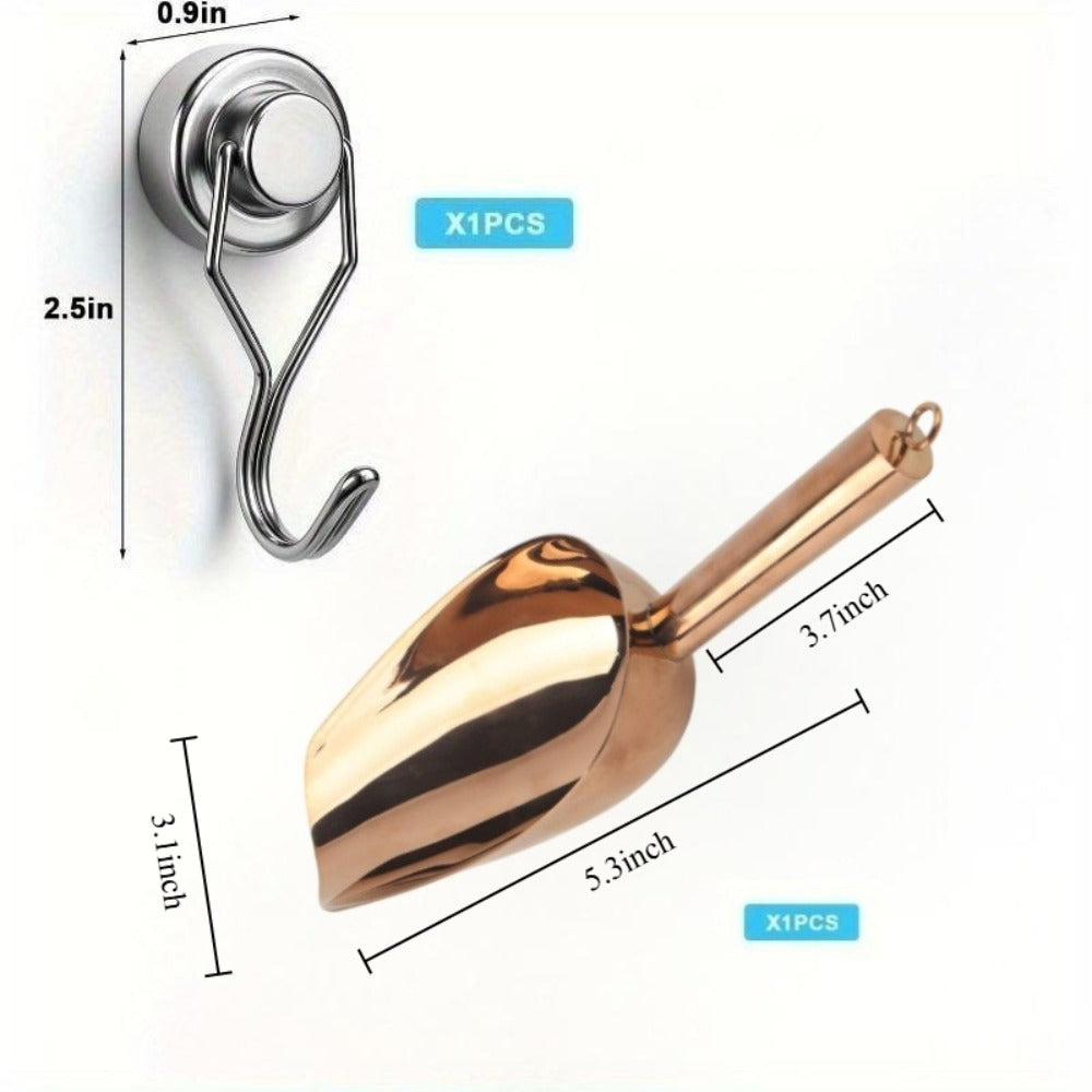 Ice Scoop Stainless Steel with Magnetic Hook Rose Gold Finish Compatible with GE Profile Opal Ice Maker Granular Ice Maker Unit Refrigerator