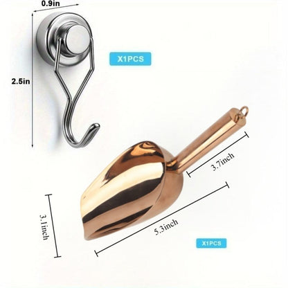 Ice Scoop Stainless Steel with Magnetic Hook Rose Gold Finish Compatible with GE Profile Opal Ice Maker Granular Ice Maker Unit Refrigerator