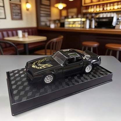RMZ 1:36 Scale Pontiac Firebird Die-Cast Toy Car with Openable Doors & Pull-Back Action, Zinc Alloy Car Model with Display Base