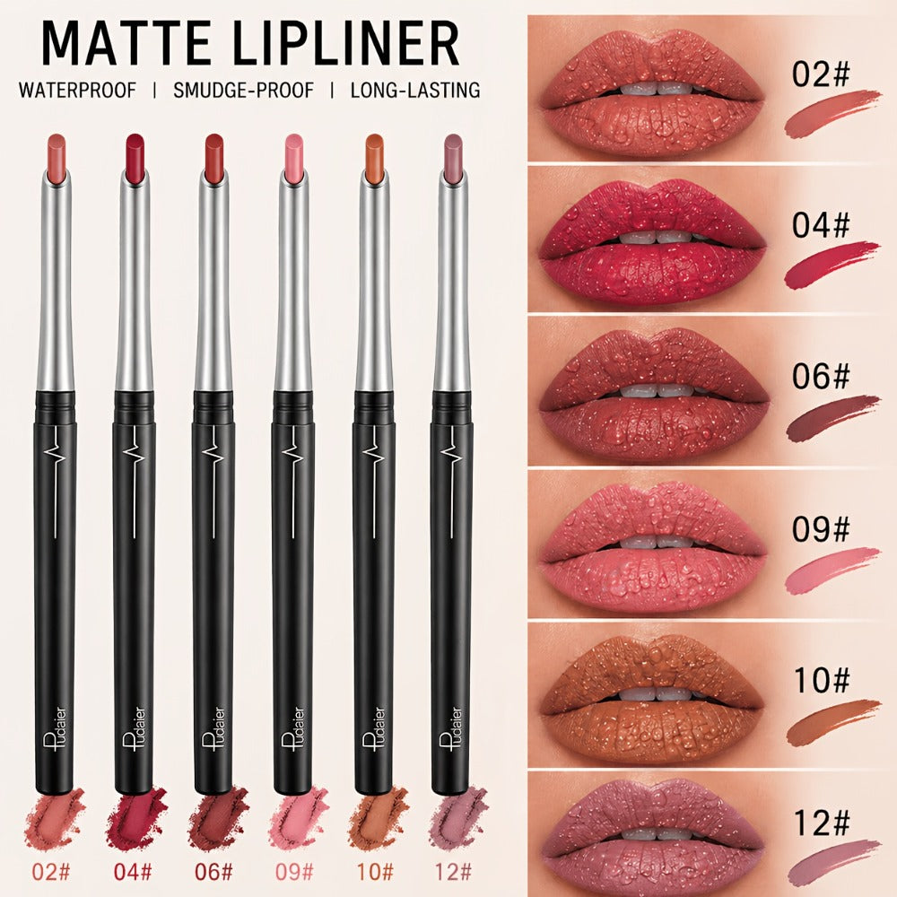 Precise Lip Liner Pencil 11 Shades Matte Waterproof Non-Fading Smooth Glide Long-Lasting All Day Wear Lip Outliner for Fuller Lips All Skin