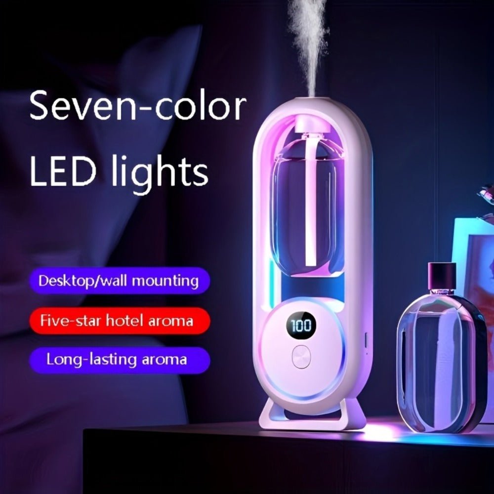 Aromatherapy Diffuser with Essential Oils Included, 4.06oz Cute Portable Aroma Diffuser with LED Light for Office
