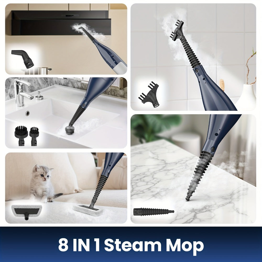Steam Mop 10-in-1 Spinning Rotating Mop Pads with Steam Blaster Technology - 3 Steam Modes, LED Headlights