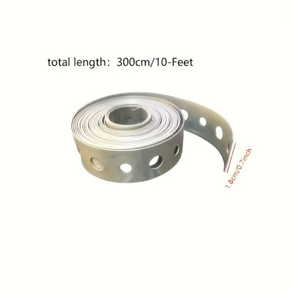 Galvanized Steel Pipe Support Bar with Pre-Drilled Holes – Corrosion-Resistant Hanging Rod for Plumbing HVAC Garage Workshop