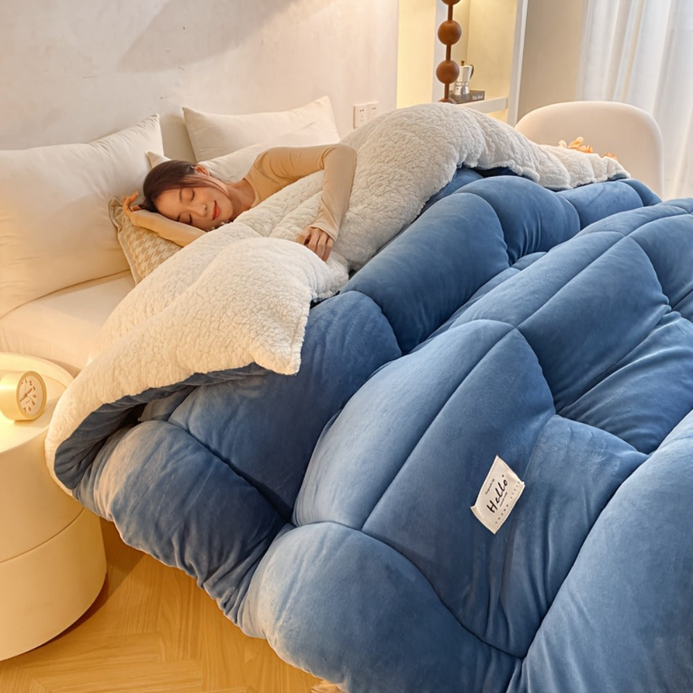 Box-Quilted Solid Comforter in Five Colors with Twin, Full, Queen and King Dimension Options