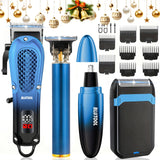 Blue-4pcs Hair Clipper Set