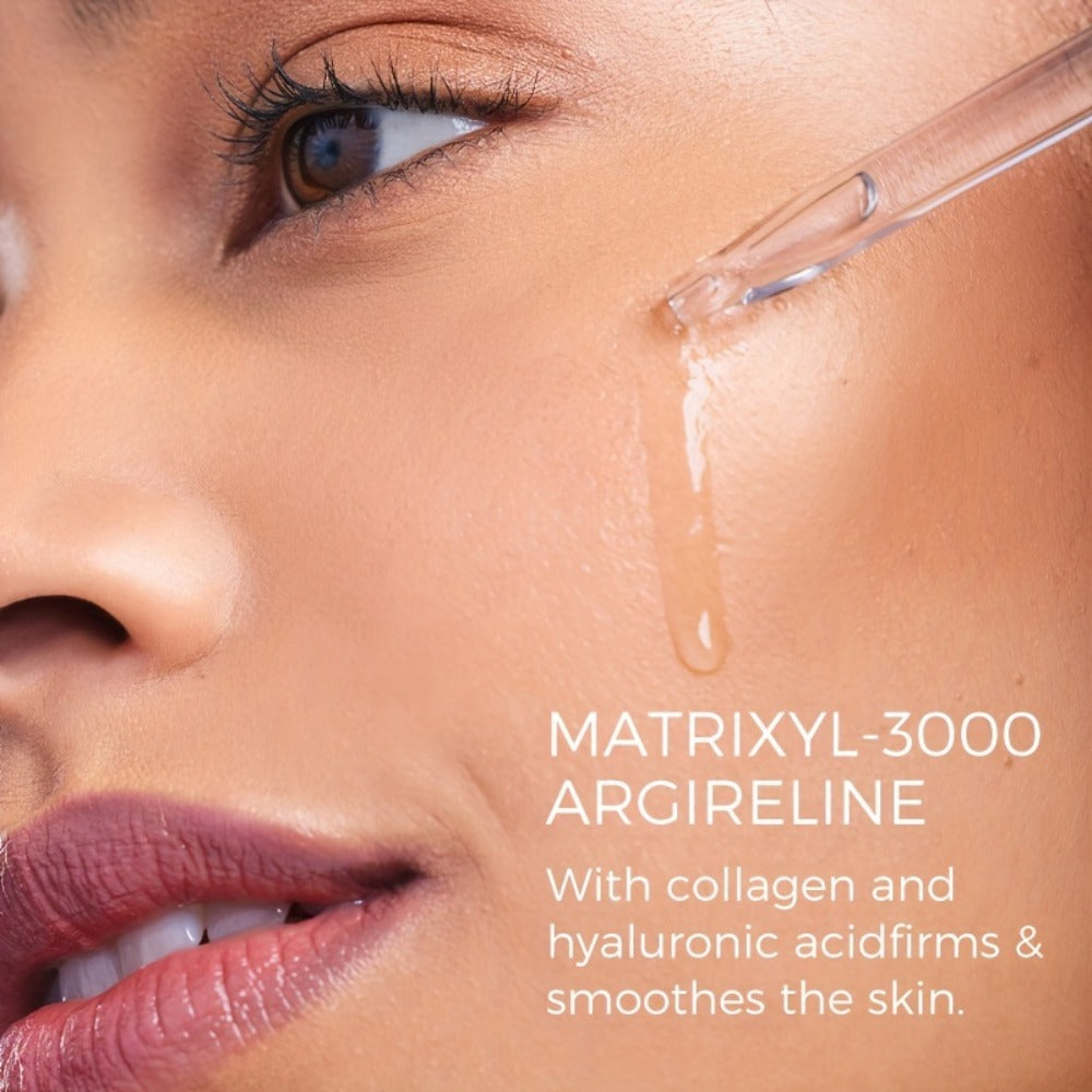 Face Serum with Matrixyl 3000, Argireline, Collagen and Hyaluronic Acid in a 30ml Amber Dropper Bottle