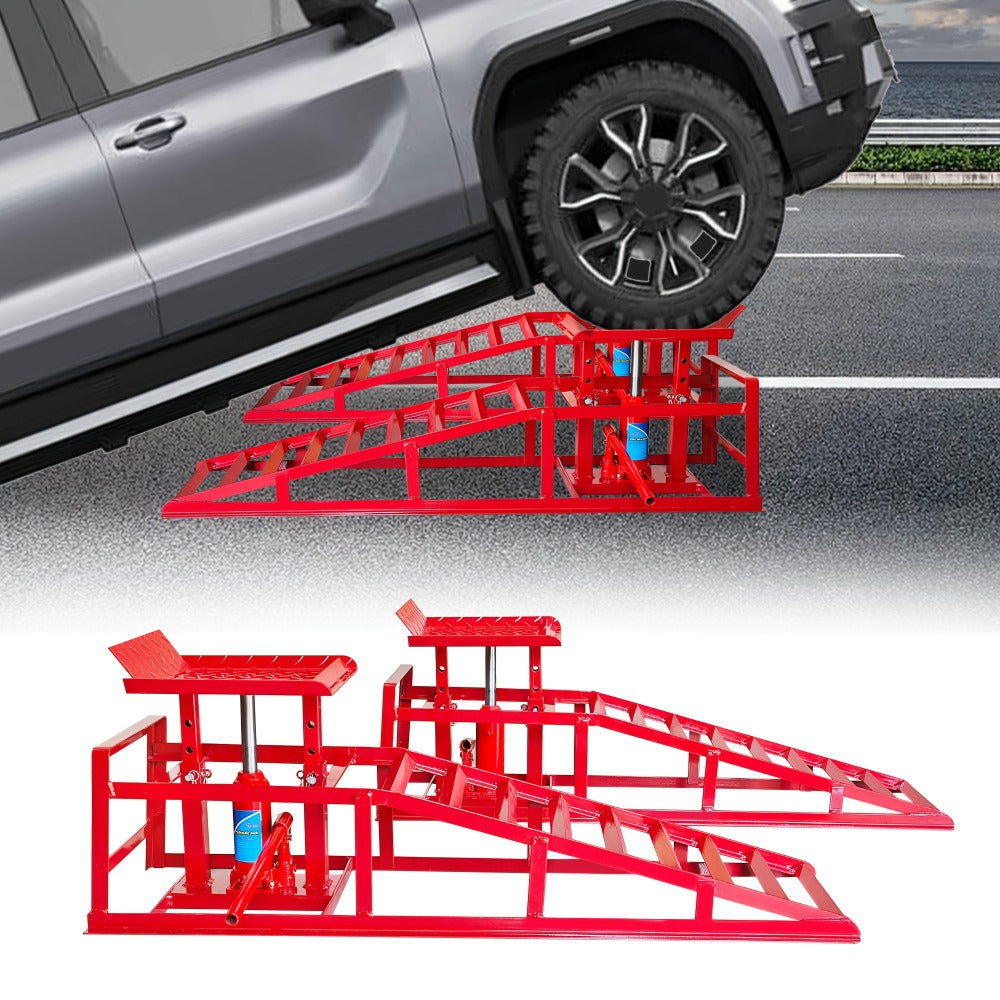 Hydraulic Car Ramps 2-Pack 5T High Lift Vehicle Wheel Ramps for Oil Change Tire Service for Entryways, Bedrooms and Living Spaces