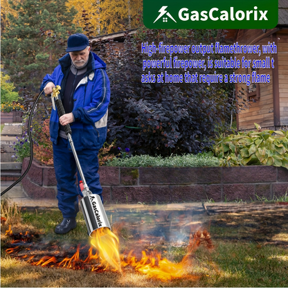 Weed Burner Torch Propane with 10ft Hose & Turbine Trigger, High-Output Flame Weeder with Cylinder Converter for Garden Weeding