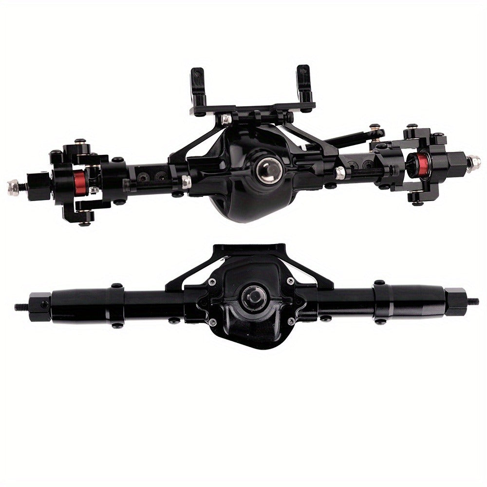 SCX10 Metal Axle Upgrade Kit CNC Aluminum Alloy Front & Rear Straight Axles – Compatible with Axial SCX10 90046 90047 1/10 RC Crawler