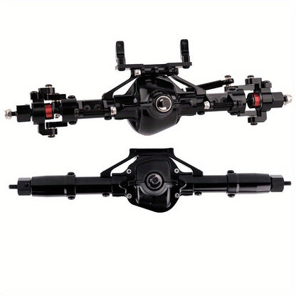 SCX10 Metal Axle Upgrade Kit CNC Aluminum Alloy Front & Rear Straight Axles – Compatible with Axial SCX10 90046 90047 1/10 RC Crawler