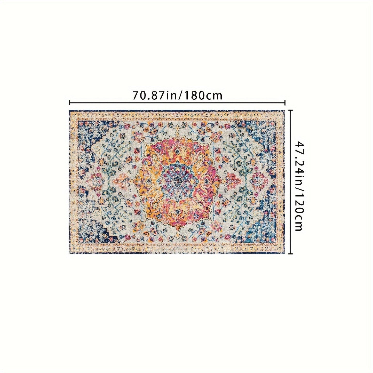 Outdoor Rug | Bohemian Vintage Machine Washable Patio RV Camping Picnic