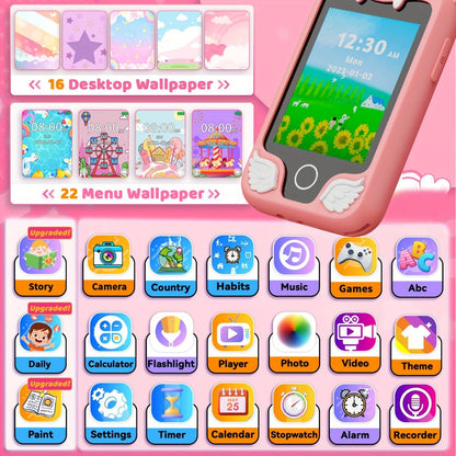 Kids Toy Smart Phone with HD Touchscreen & Dual Camera, 8GB Storage with the Listed Color, Size or Set Options for Everyday Use