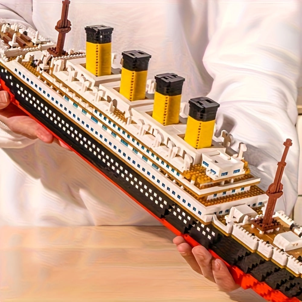 Cruise Ship Building Blocks Model Set 3000+ Pieces – Large Scale Ocean Liner Brick Construction Kit Compatible with LEGO for Adults Teens