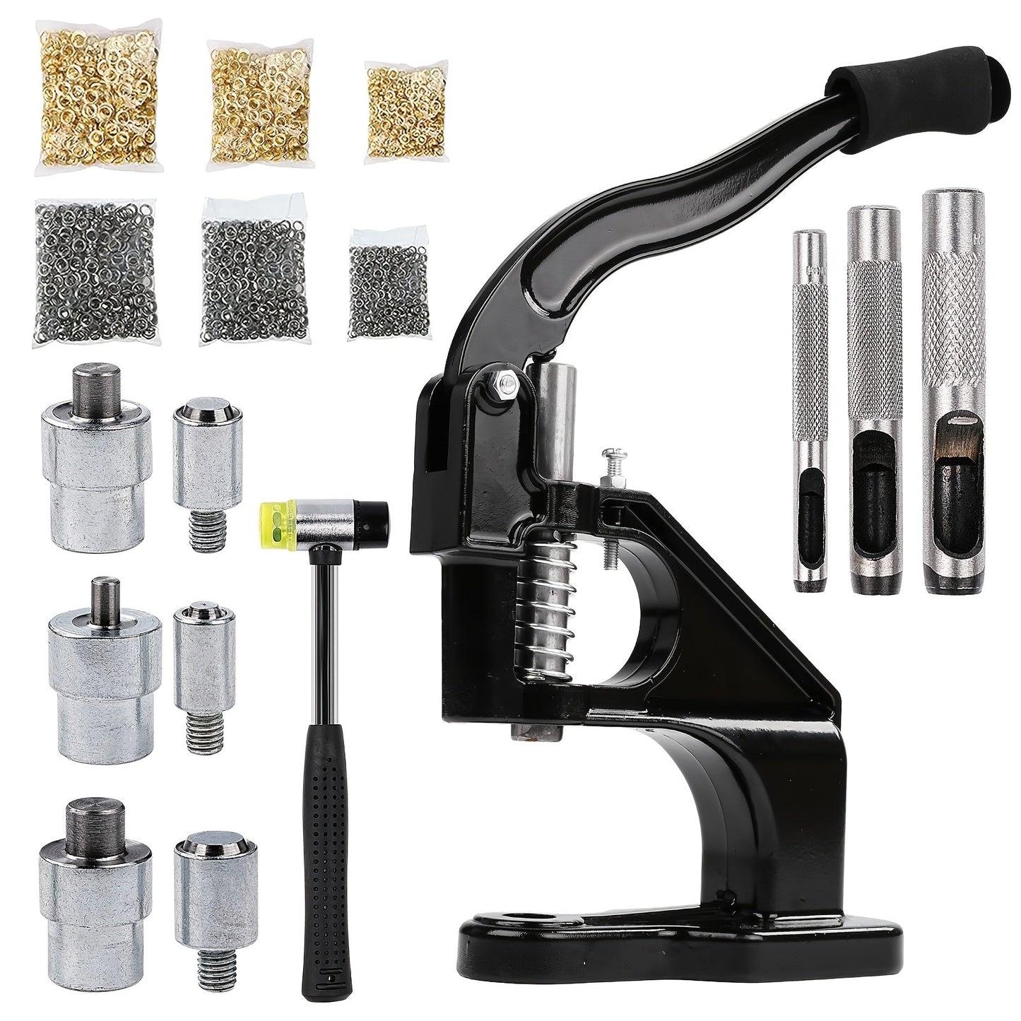 Grommet Machine Kit Eyelet Punch Tool Set for Entryways, Bedrooms and Living Spaces, with the Listed Configuration