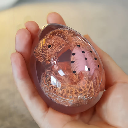 Dragon Egg Statue Crystal Transparent Resin Dinosaur Egg Figurine Handcrafted Collectible for Fantasy Lovers Home Decor Shelf Display
