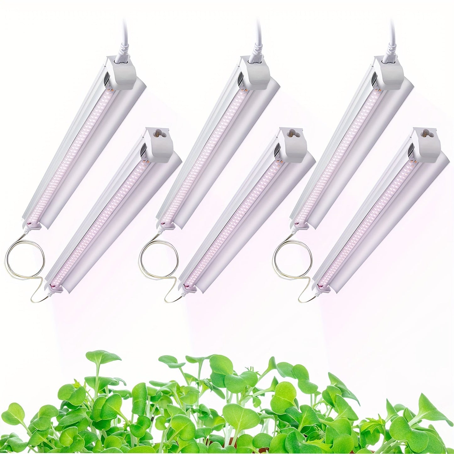 T8 Grow Light Strips 4ft 6-Pack Full Spectrum 270W, Pink White Spectrum LED 1620W Equivalent