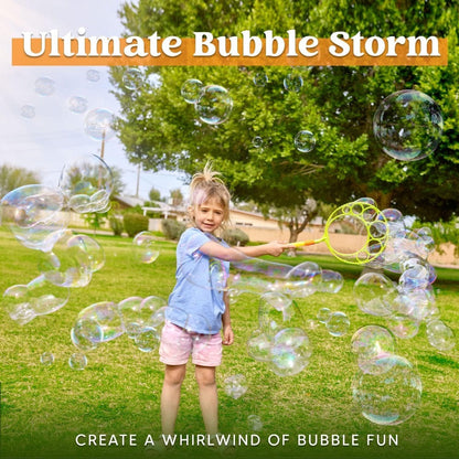 Giant Bubble Wands Set 18 Pieces, 3 Sizes with Tray & Concentrated Solution for Parties, Celebrations and Guest Favors