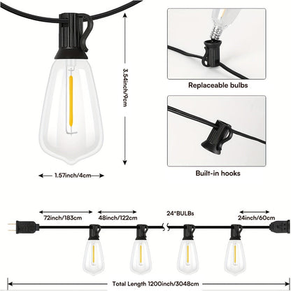 Patio String Lights 100FT ST38 Edison Bulbs Shatterproof for an Everyday Personal Care Routine