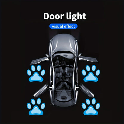 Two-Piece Car Door LED Projector Light Set with Paw-Print Pattern in Sky Blue, Pink or Amber