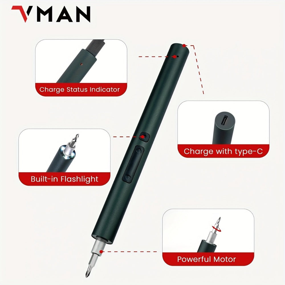 142-in-1 Electric Precision Screwdriver Tool Kit, Rechargeable Cordless Electric Screwdriver with 120 Bits & 22 Tools