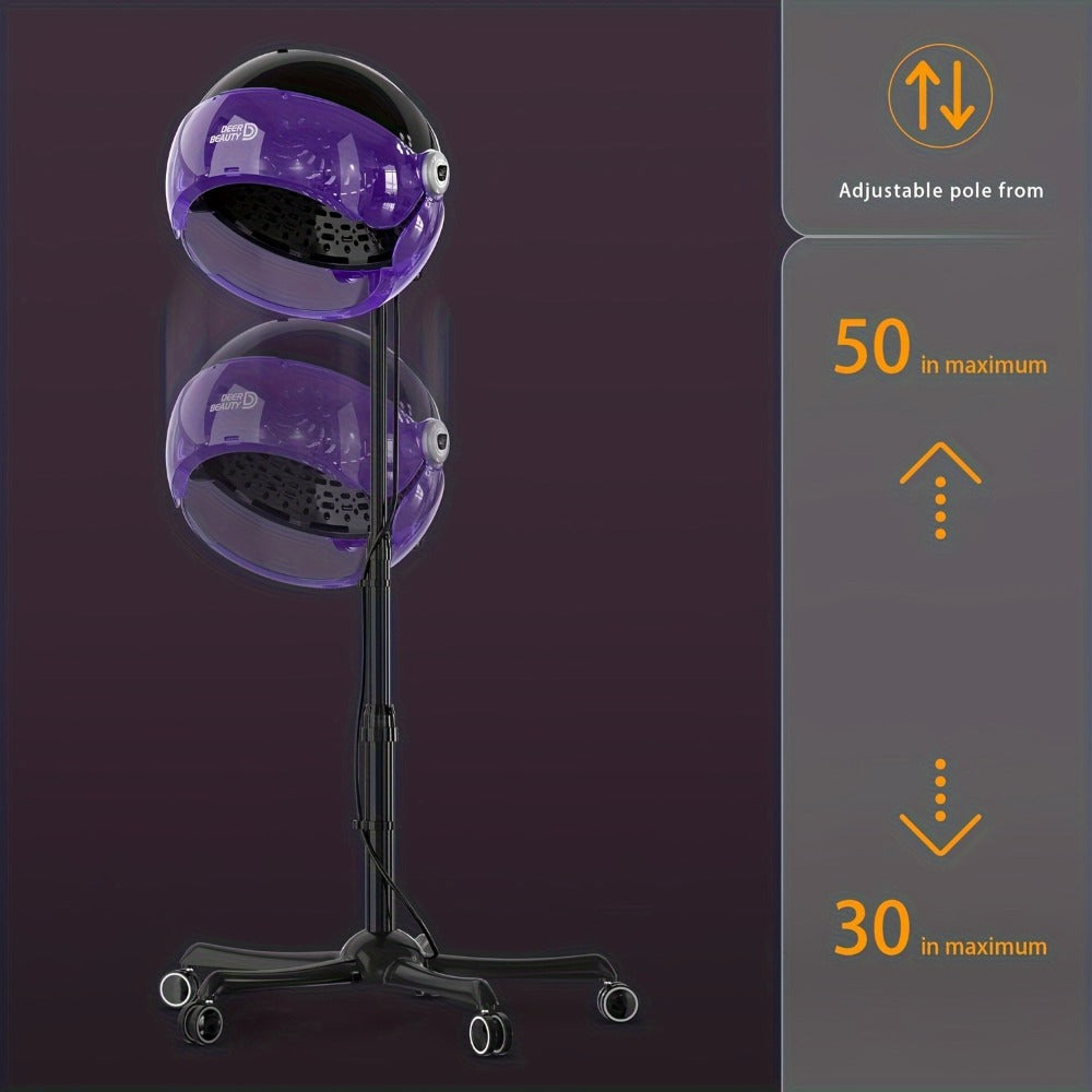 Ionic Floor-Standing Hooded Hair Dryer 1875W, Adjustable Height Professional Salon Hood Dryer for Deep