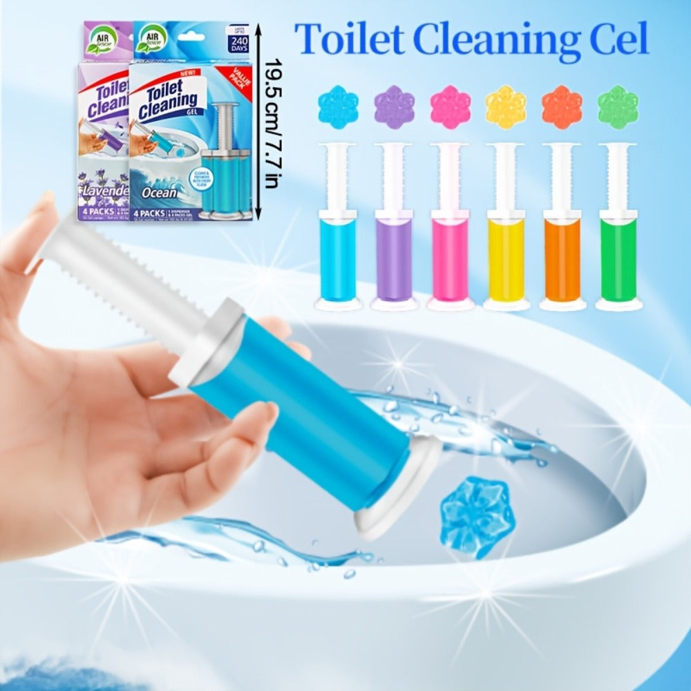 Toilet Cleaning Gel Stamp with Dispenser, Toilet Bowl Freshener & Cleaner Gel Stamps Scale & Toilet Ring