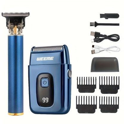 Hair Clipper WEEME One-, Two- or Three-Piece Grooming Sets with LCD Displays, USB Charging and Four Options