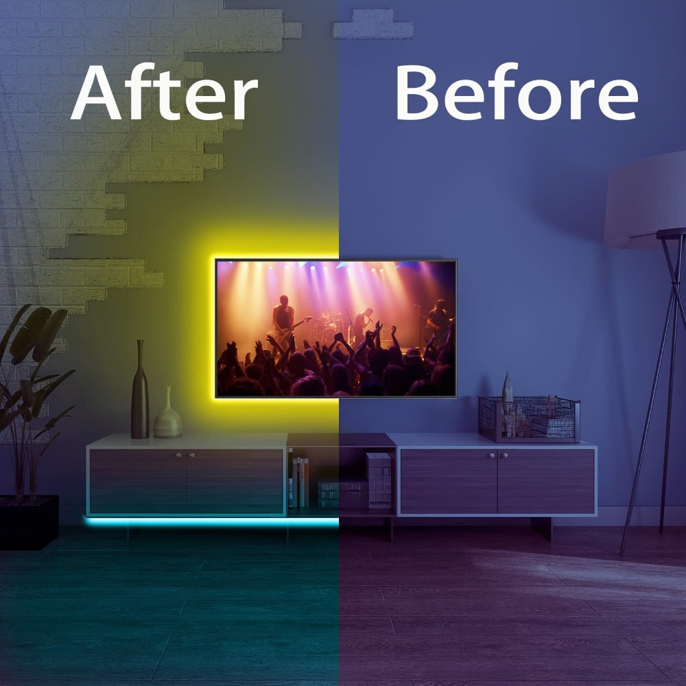 50FT or 100FT RGB LED Strip Light with 44-Key Remote, 20 Colors and Eight Modes for Room and Event Decor