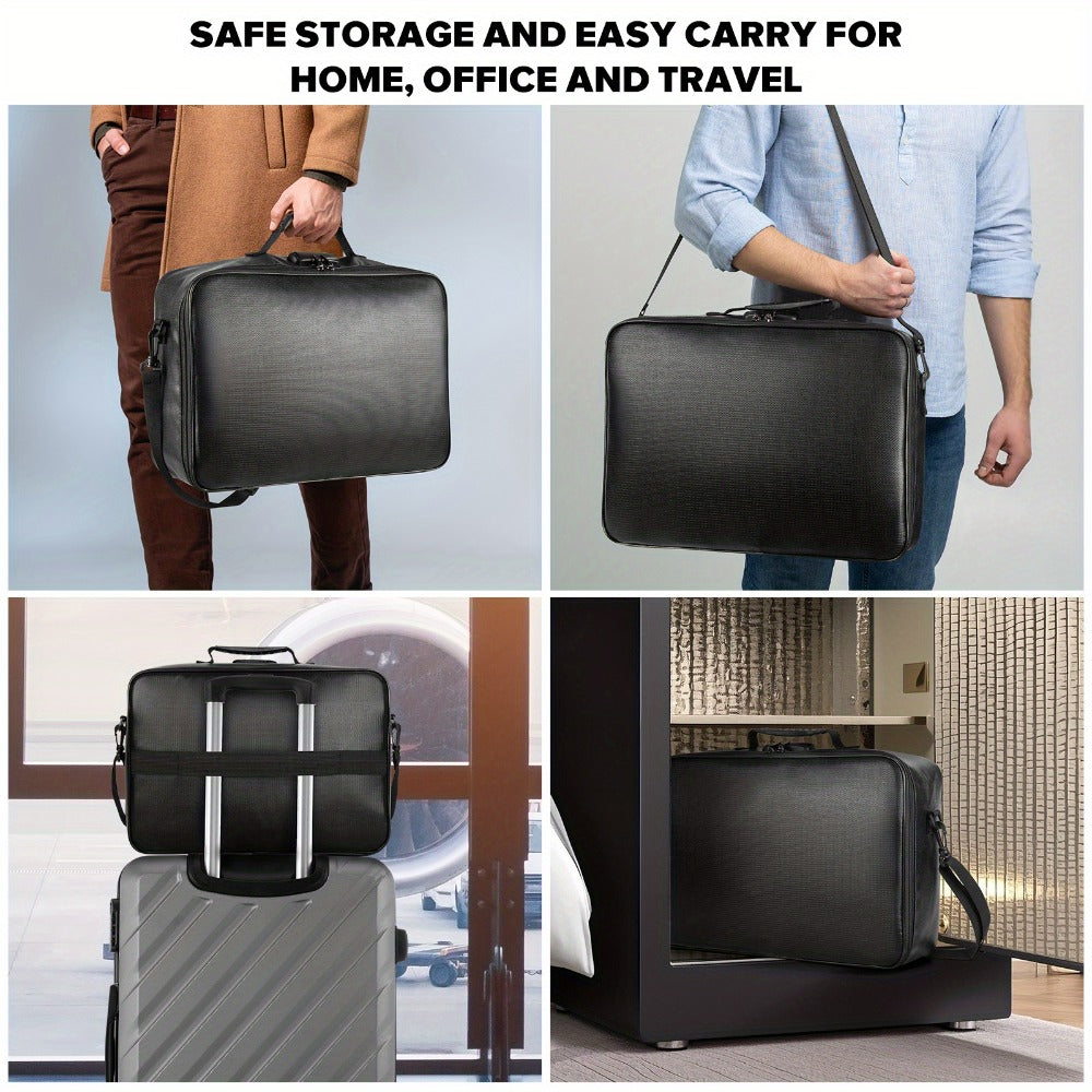 Fireproof Document Bag with Combination Lock - 17x11.8x5 Inch File Organizer, 2000°F Fireproof