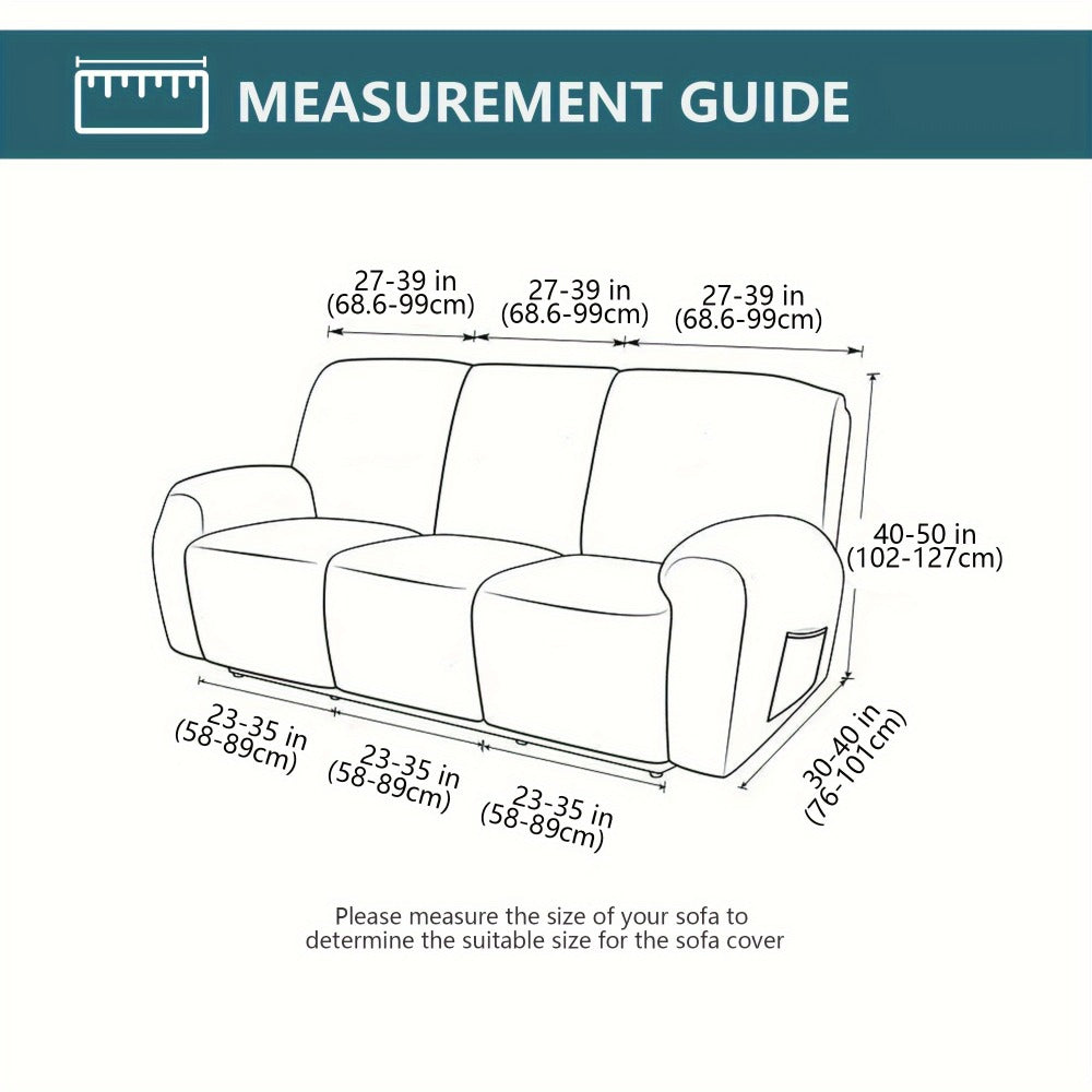 Sofa Cover Big-Leaf Jacquard High-Stretch Recliner Slipcover for 1, 2 or 3 Seats and Console Loveseats