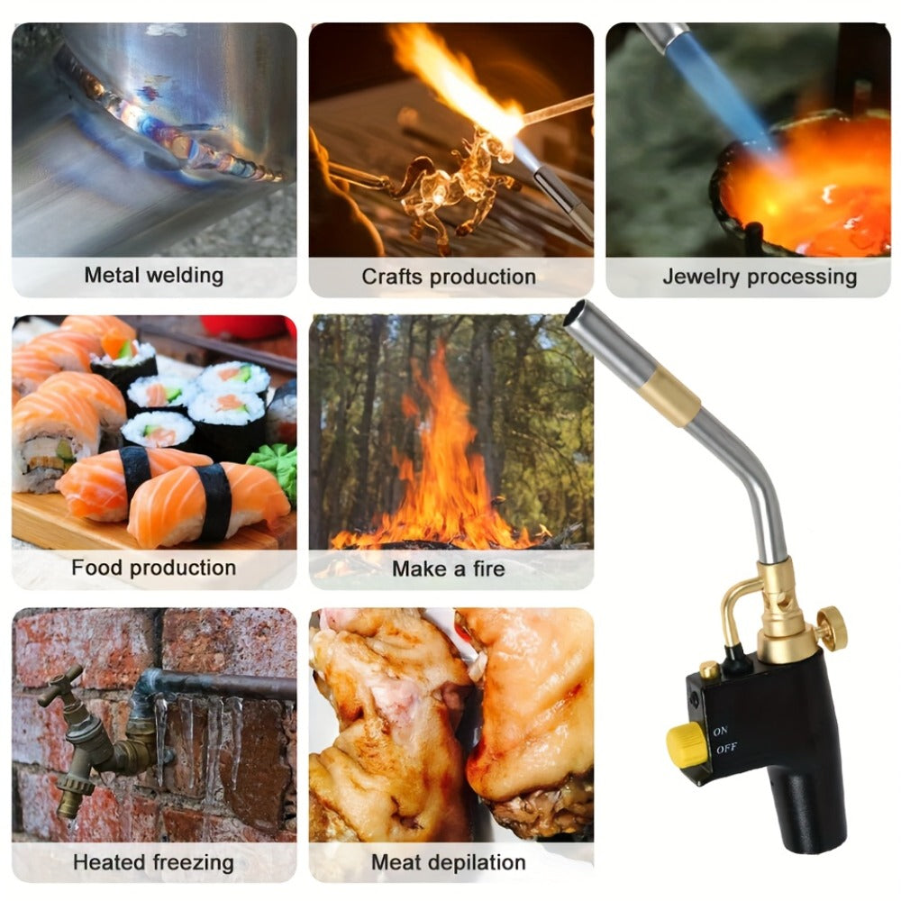 Trigger-Start Propane and MAPP Gas Torch Head with Flame Control, Lock Button and One-Piece Option