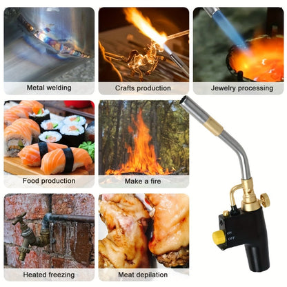 Trigger-Start Propane and MAPP Gas Torch Head with Flame Control, Lock Button and One-Piece Option