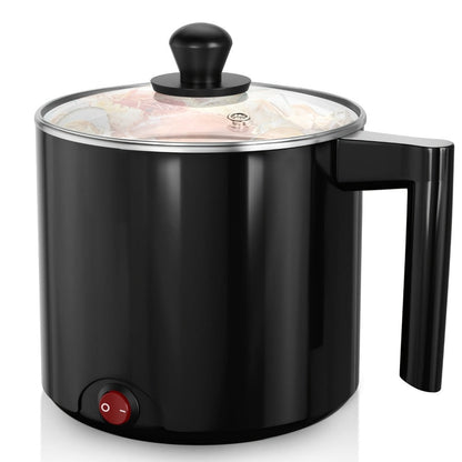 Electric Hot Pot 1.5L Non-Stick Saucepan, Portable Mini Electric Cooker for Noodles, Pasta, Eggs