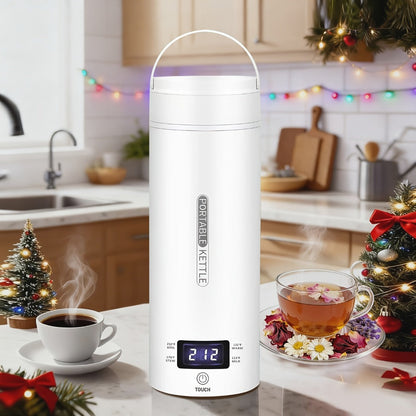 Travel Electric Kettle Mini Portable 304 Stainless Steel 4 Temperature Settings Auto Shut-Off Boil-Dry Protection BPA-Free Water Boiler