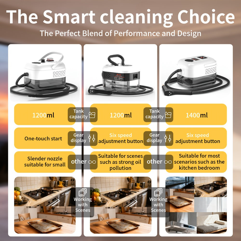 High Temperature Steam Cleaner Handheld Carpet Cleaner High Pressure for Kitchen Grease Sofa Air Conditioner Washing Machine Tile Grout Easy