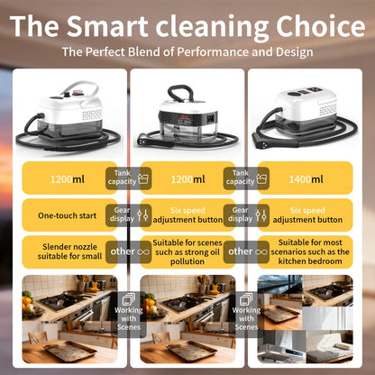 High Temperature Steam Cleaner Handheld Carpet Cleaner High Pressure for Kitchen Grease Sofa Air Conditioner Washing Machine Tile Grout Easy
