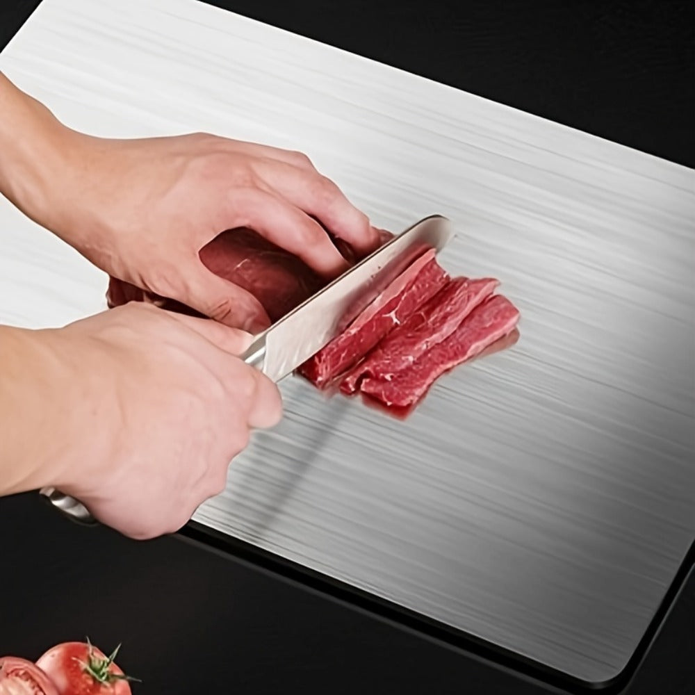 Stainless Steel Cutting Board Set of 3, Durable Kitchen Cutting Boards, & Easy to Clean, Space-Saving Nested Design for Meat