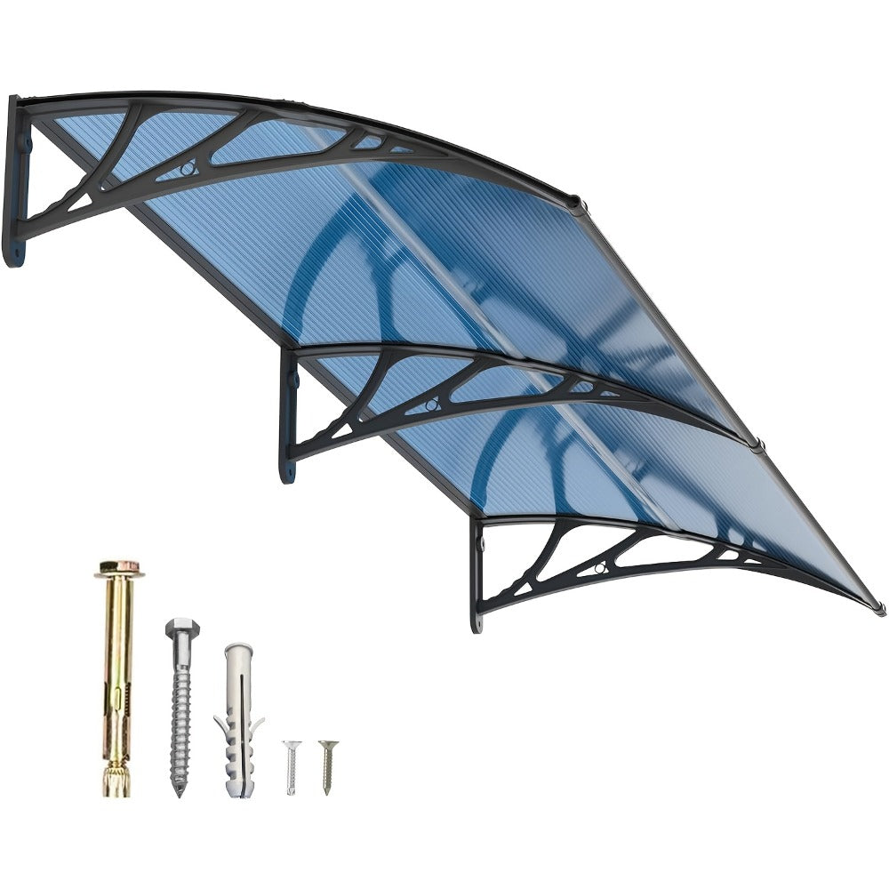 Polycarbonate Window Awning Door Canopy - UV Rain Snow Sun Protection Overhang for Doorways, Patio & Windows