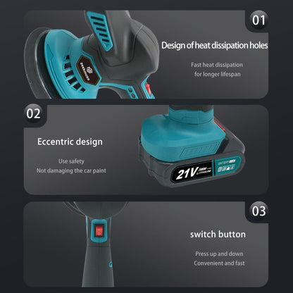Cordless Buffer Polisher 6 Inch Dual Action Kit 2pcs 21V 2.0Ah Rechargeable Battery for Everyday Face, Beard and Body Grooming