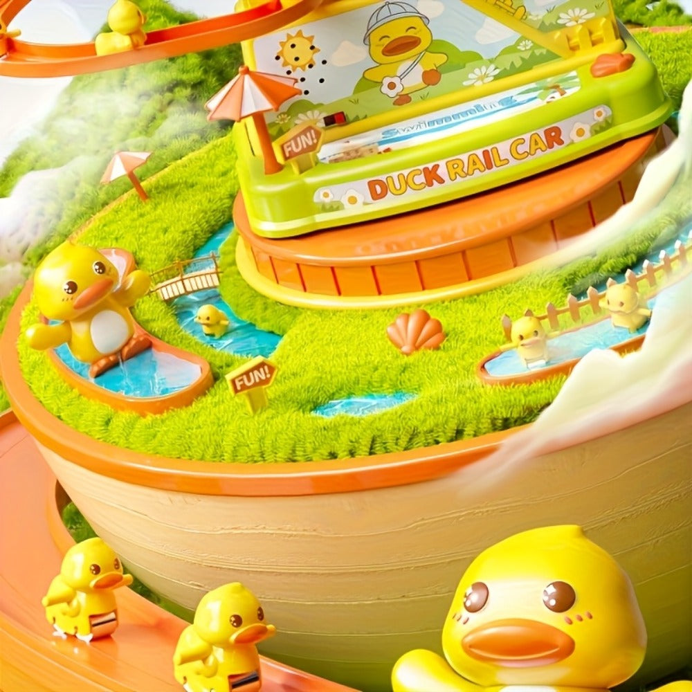 Electric Duck Climbing Stairs Toy with Music, 6 Ducklings Slide Loop Toy for Kids Ages 3 4 5 6, Fun Interactive Toy for Boys & Girls