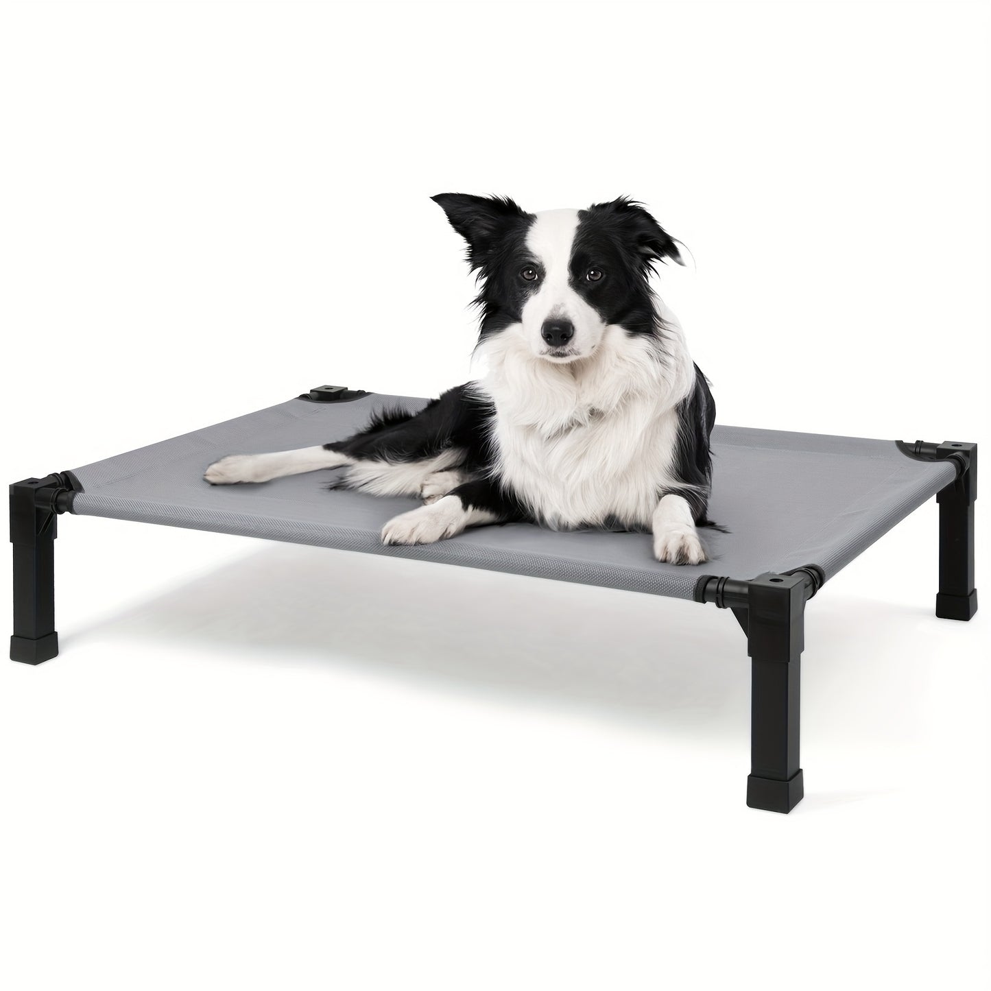 Elevated Dog Bed Cooling Raised Cot with Metal Frame – Washable Breathable Mesh, No-Slip Feet, Portable Dog Cot for Indoor & Outdoor Use