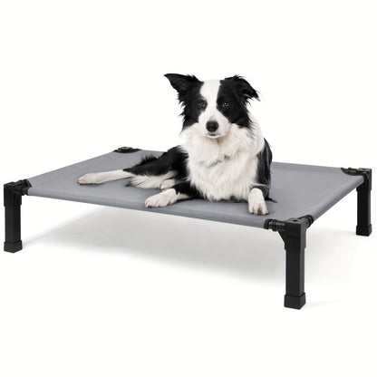 Elevated Dog Bed Cooling Raised Cot with Metal Frame – Washable Breathable Mesh, No-Slip Feet, Portable Dog Cot for Indoor & Outdoor Use